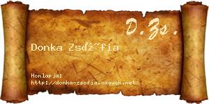 Donka Zsófia névjegykártya