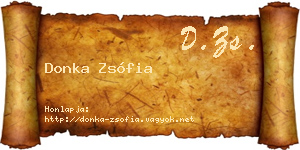 Donka Zsófia névjegykártya